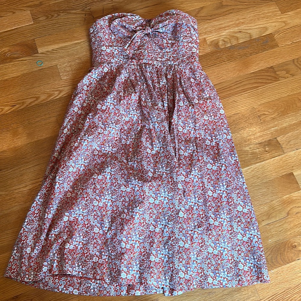 J. Crew Liberty fabric strapless size 4